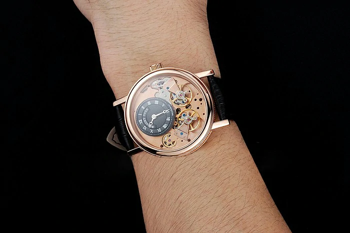 Breguet Tradition Black Dial Gold Case Black Leather Bracelet new124877