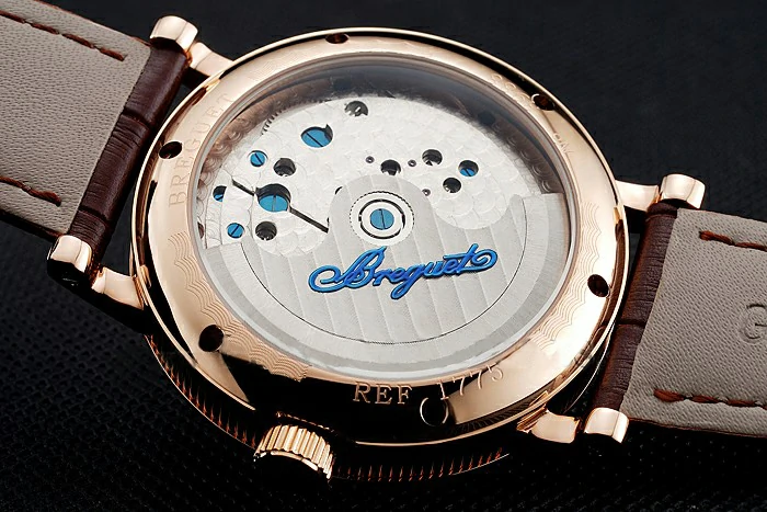 Breguet Tradition Grey Dial Gold Case Brown Leather Bracelet new124878