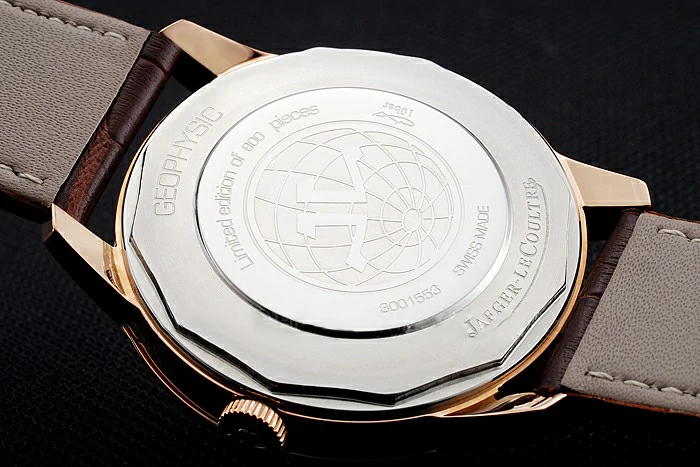 Jaeger LeCoultre Geophysic White Dial Gold Case Brown Leather Bracelet new124885