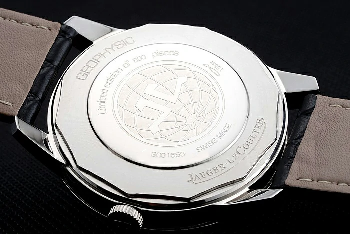 Jaeger LeCoultre Geophysic White Dial Silver Case Black Leather Bracelet new124887