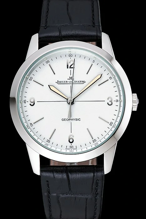 Jaeger LeCoultre Geophysic White Dial Silver Case Black Leather Bracelet new124887