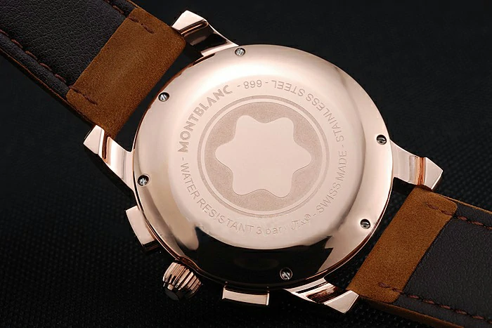 Montblanc Twinfly Chronograph White Dial Brown Suede Leather Bracelet new125123