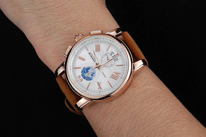 Montblanc Twinfly Chronograph White Dial Brown Suede Leather Bracelet new125123