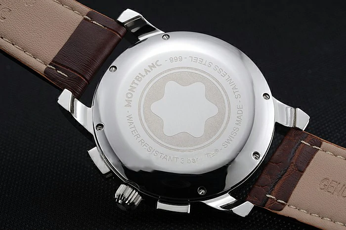 Montblanc Twinfly Chronograph White Dial Brown Leather Bracelet new125124