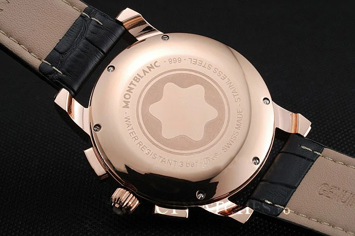 Montblanc Twinfly Chronograph Black Dial Black Leather Bracelet new125125