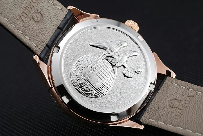 Omega DeVille Prestige Black Dial Gold Diamond Case Black Leather Bracelet new125130