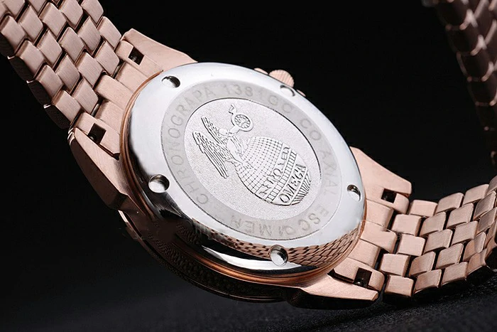 Omega De Ville Chronometer Rose Gold Dial Rose Gold Stainless Steel Bracelet new125184