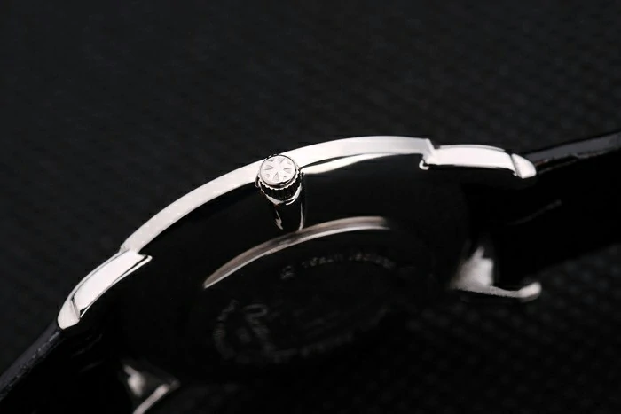 Vacheron Constantin Patrimony White Stainless Steel Case Black Leather Bracelet new16611
