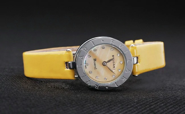 Bvlgari B.ZERO1 25mm Yellow Dial Stainless Steel Case And Bezel Yellow Leather Bracelet new2891