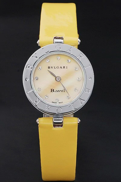 Bvlgari B.ZERO1 25mm Yellow Dial Stainless Steel Case And Bezel Yellow Leather Bracelet new2891