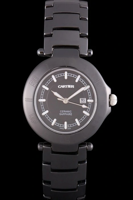 Cartier Pasha 34mm Black Dial Black Ceramic Case new4621