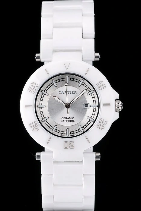 Cartier Pasha 39mm Silver Dial White Ceramic Case new4631