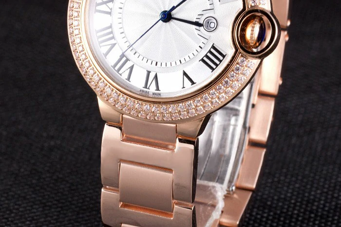 Cartier Ballon Bleu 42mm White Dial Diamonds Pink Gold Case And Bracelet new4881