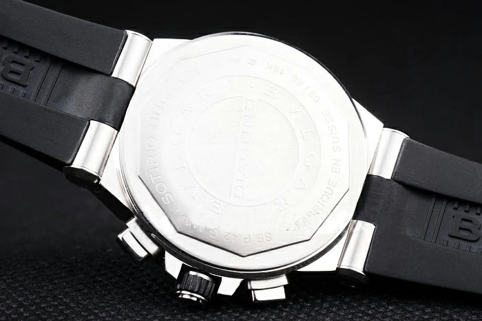Bvlgari Diagono 36mm White Dial Stainless Steel Case With Diamonds Black Rubber Bracelet new56192