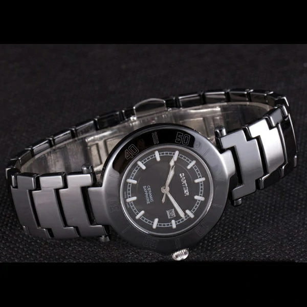 Cartier Pasha 34mm Black Dial Black Ceramic Case Rubber Bracelet new57545