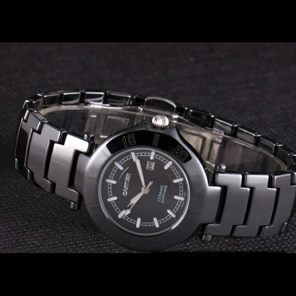 Cartier Pasha 34mm Black Dial Black Ceramic Case Rubber Bracelet new57545
