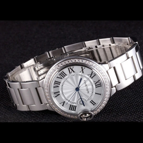 Cartier Ballon Bleu 42mm White Dial Diamonds Stainless Steel Case And Bracelet new57552