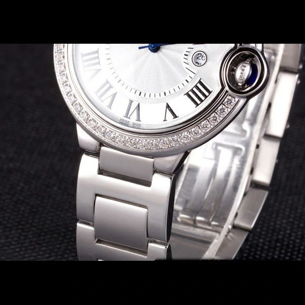Cartier Ballon Bleu 42mm White Dial Diamonds Stainless Steel Case And Bracelet new57552