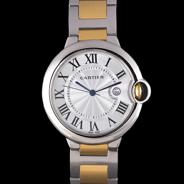 Cartier Ballon Bleu 42mm White Dial Stainless Steel Case Two Tone Bracelet new57556