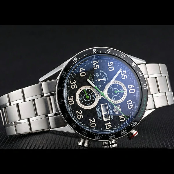 Carrera Black Dial Calibre 16 Link Tag Heuer Watch new57909
