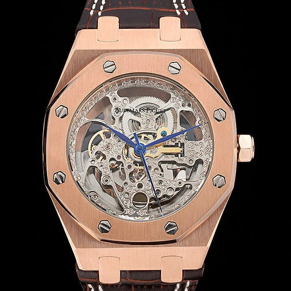 Audemars Piguet Royal Oak Skeleton Gold Case Rose Gold Stainless Steel new58001