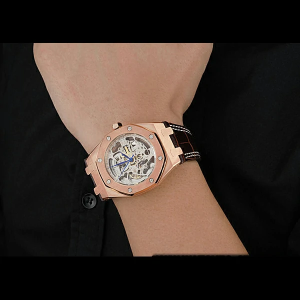 Audemars Piguet Royal Oak Skeleton Gold Case Rose Gold Stainless Steel new58001