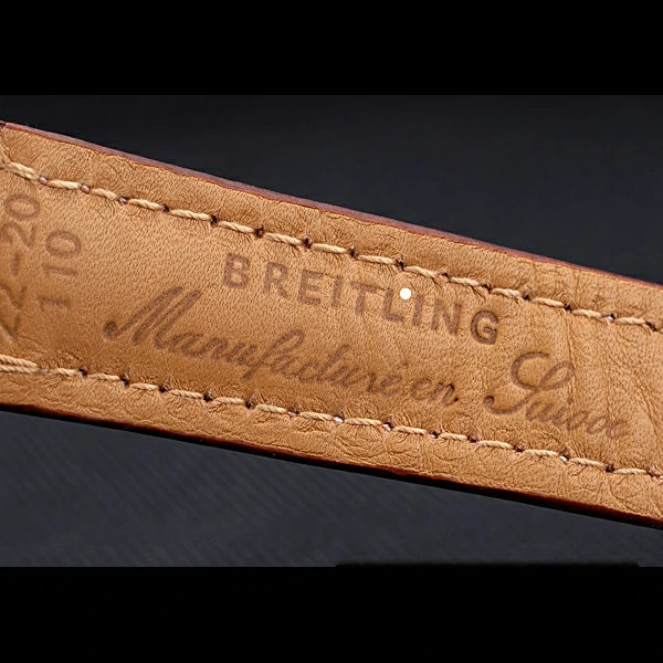 Breitling Chronomat Rose Gold Highlight Brown Leather Strap Roman Number White Dial new58059
