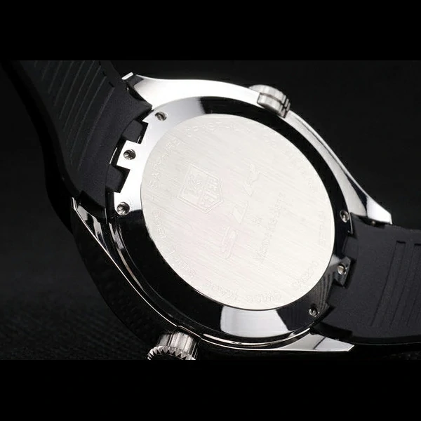 Tag Heuer SLR Tachymeter Bezel Black Rubber Strap White Dial new58074