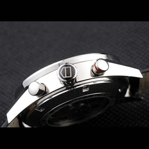 Tag Heuer Carrera Tachymeter Bezel Black Leather Strap Checkered Brown Dial new58076