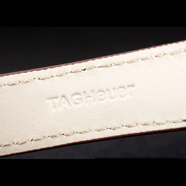 Tag Heuer Carrera Tachymeter Bezel Dark Brown Leather Strap White Dial new58077