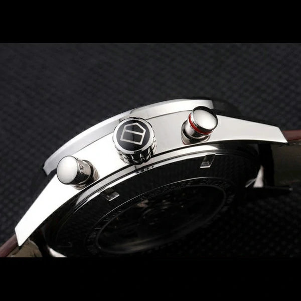 Tag Heuer Carrera Tachymeter Bezel Dark Brown Leather Strap White Dial new58077