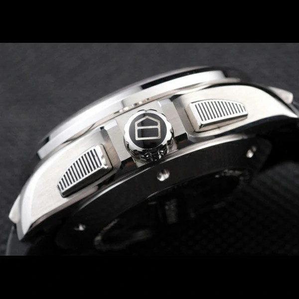 Tag Heuer Carrera Tachymeter Bezel Perforated Black Rubber Strap White Dial new58078