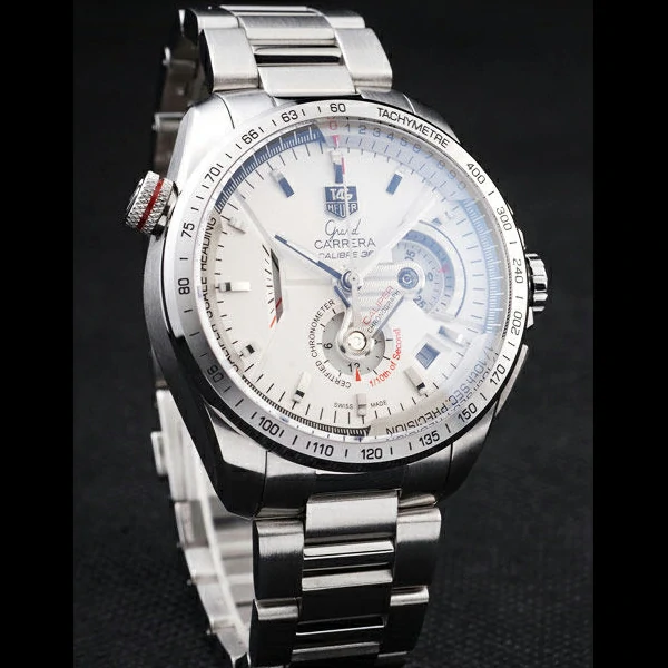Tag Heuer Carrera Tachymeter Bezel Stainless Steel White Dial new58079