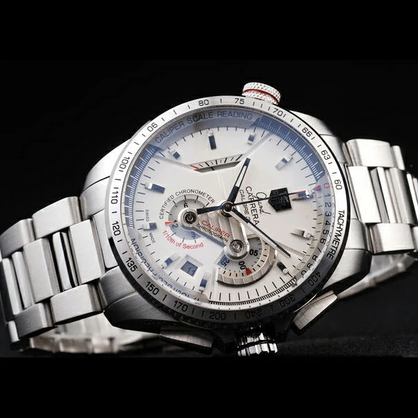 Tag Heuer Carrera Tachymeter Bezel Stainless Steel White Dial new58079
