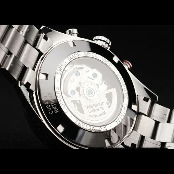 Tag Heuer Carrera Tachymeter Bezel Stainless Steel Checkered Brown Dial new58081