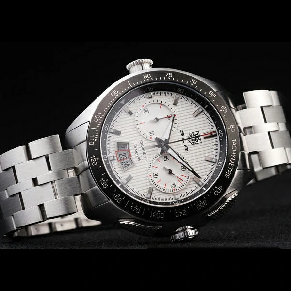 Tag Heuer SLR Tachymeter Bezel Stainless Steel White Dial new58082