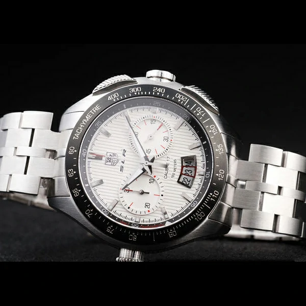 Tag Heuer SLR Tachymeter Bezel Stainless Steel White Dial new58082