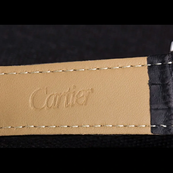 Cartier Calibre Flying Tourbillon Black Dial Stainless Steel Case Black Leather Bracelet new58102