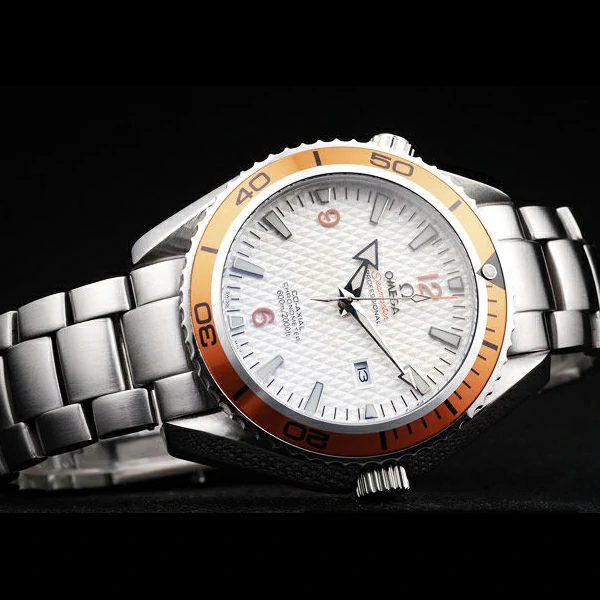 Omega Seamaster Planet Ocean Co axial Orange Case White Dial new58109