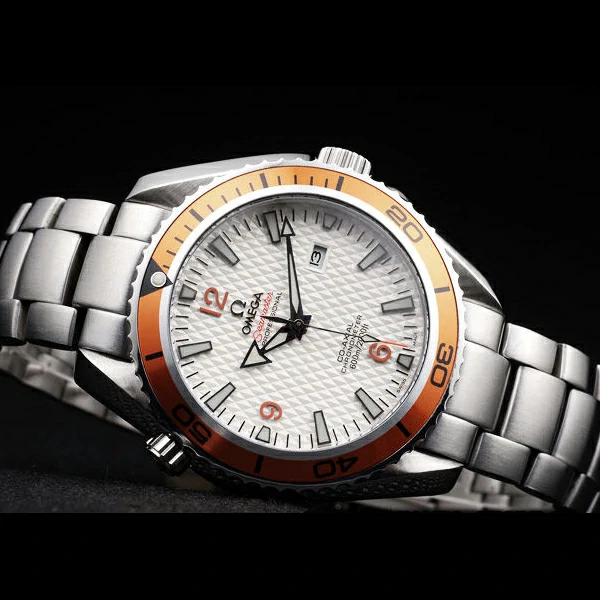 Omega Seamaster Planet Ocean Co axial Orange Case White Dial new58109