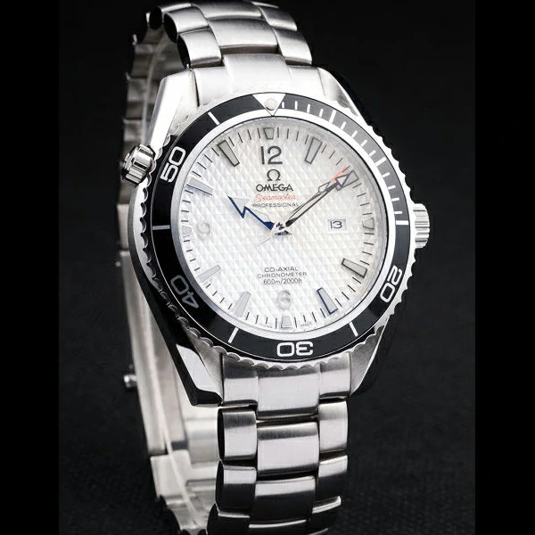 Omega Seamaster Planet Ocean Co axial Black Case White Dial new58110