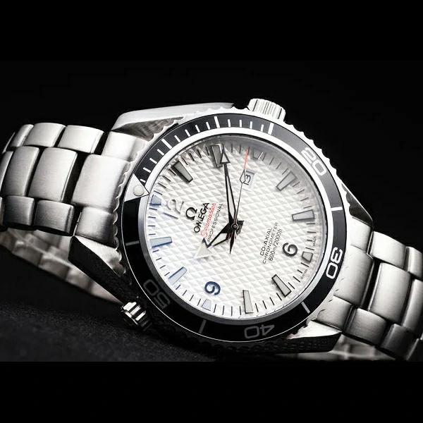 Omega Seamaster Planet Ocean Co axial Black Case White Dial new58110