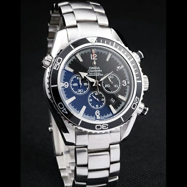 Omega Seamaster Planet Osean Co axial Chronograph Black Case Black Dial new58113