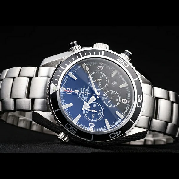 Omega Seamaster Planet Osean Co axial Chronograph Black Case Black Dial new58113