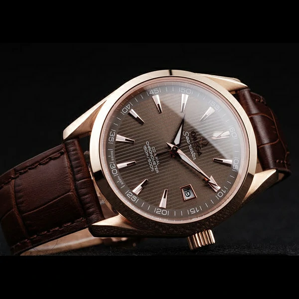 Omega Seamaster Railmaster Brown Strap Brown Striped Dial new58120