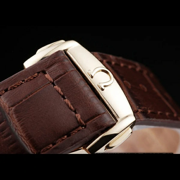 Omega Seamaster Aqua Terra Brown Strap White Striped Dial new58121