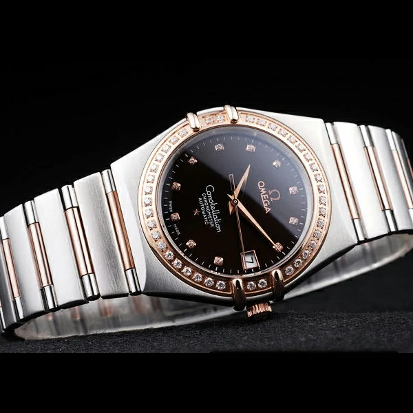 Omega Constellation Jewelry Diamond Case Black Dial new58125