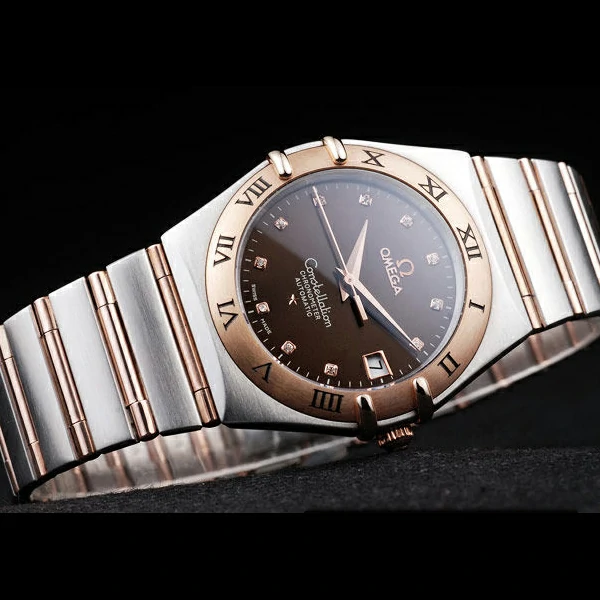 Omega Constellation Jewelry Rose Gold Case Black Dial new58126
