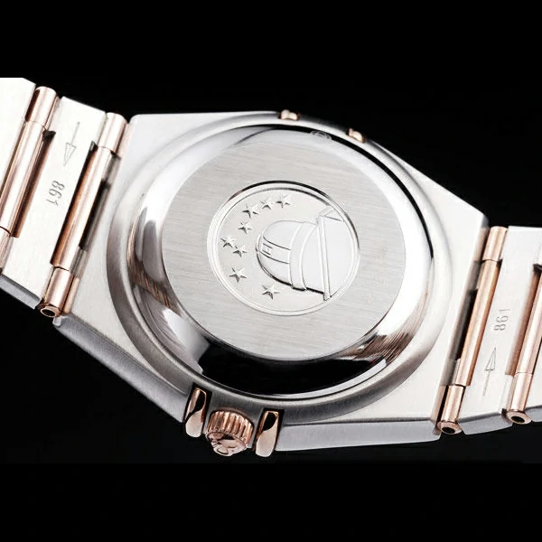 Omega Constellation Jewelry Rose Gold Case Black Dial new58126