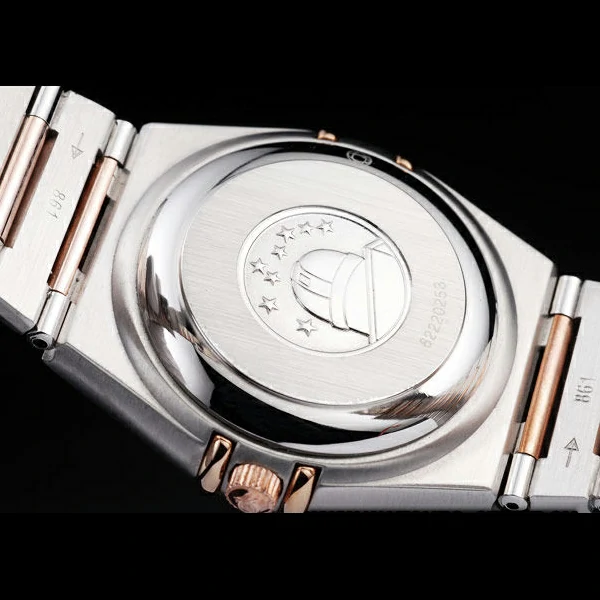 Omega Constellation Jewelry Rose Gold Case Radial Emblem Brown Dial new58128